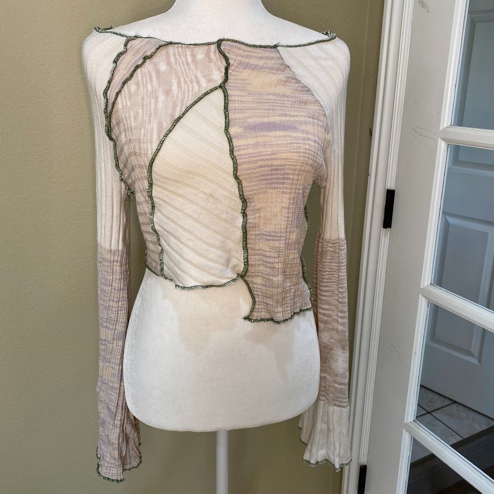 Urban Outfitters Patchwork Long Sleeve T Shirt - Small